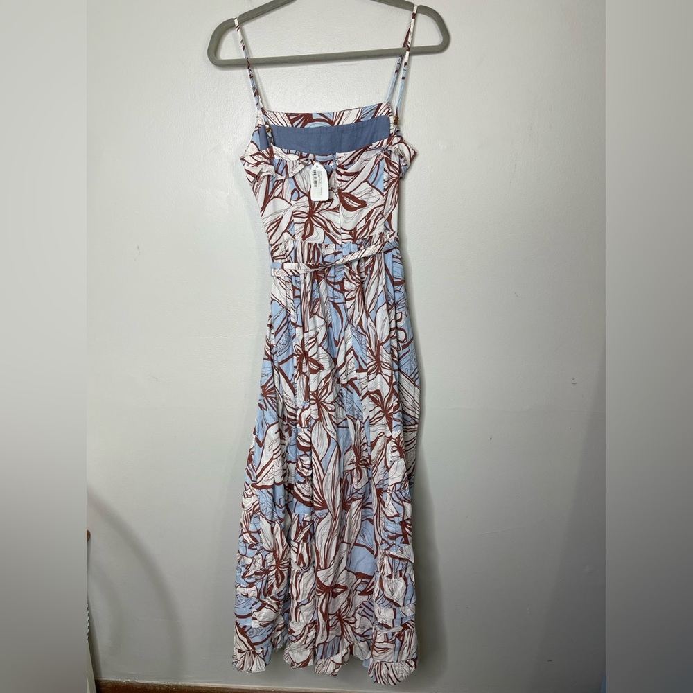 Nicholas the Label Julie Poplin Maxi Dress Mocha Etched Floral Sz 4 Garden - Picture 12 of 16